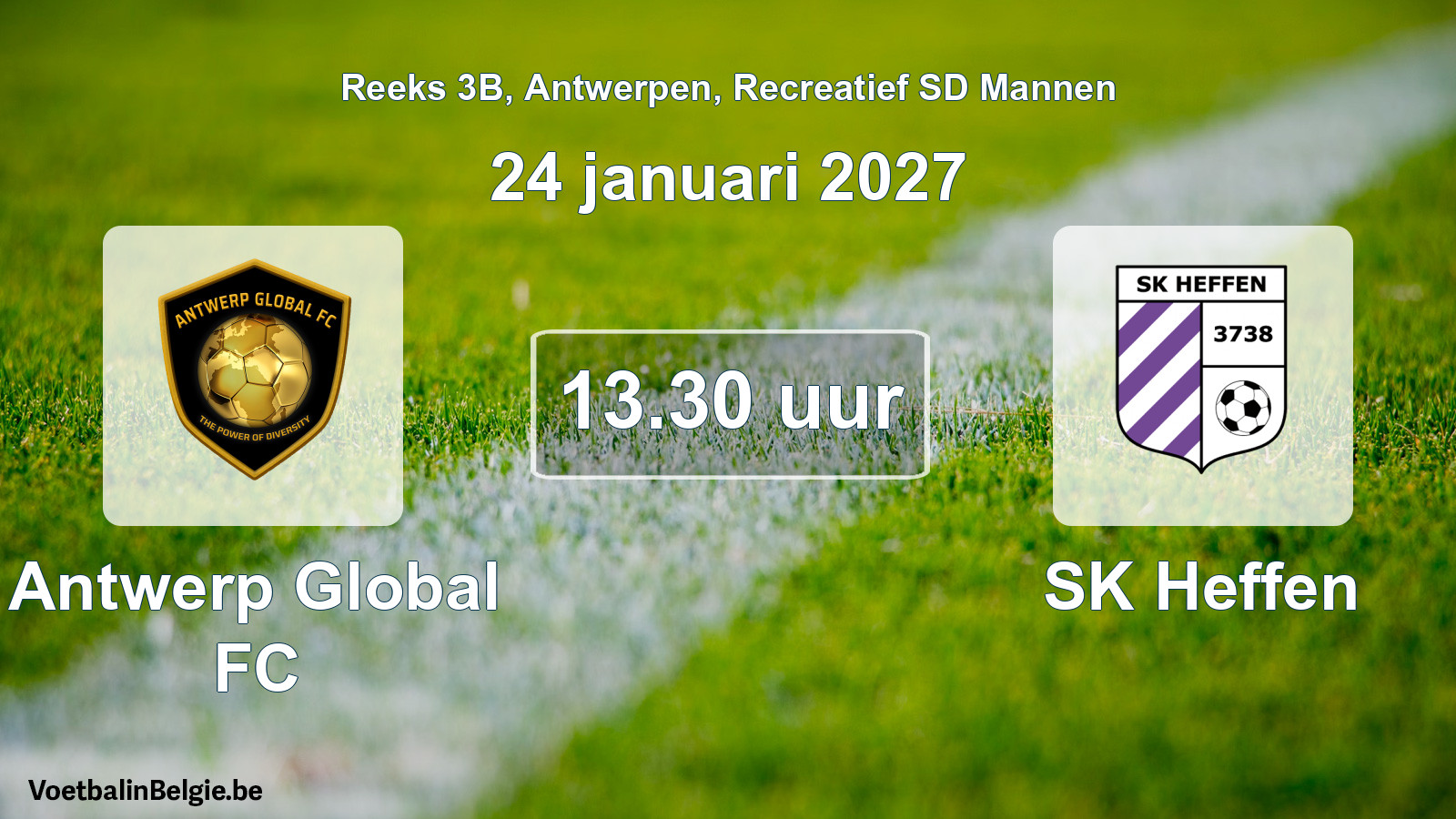 Geplantes Spiel freizeit sd männer-Fußball: Antwerp Global FC - SK Heffen (24 Januar 2027)
