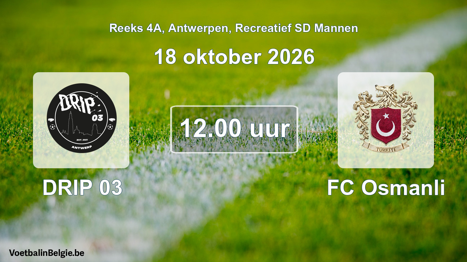 Geplantes Spiel freizeit sd männer-Fußball: DRIP 03 - FC Osmanli (18 Oktober 2026)