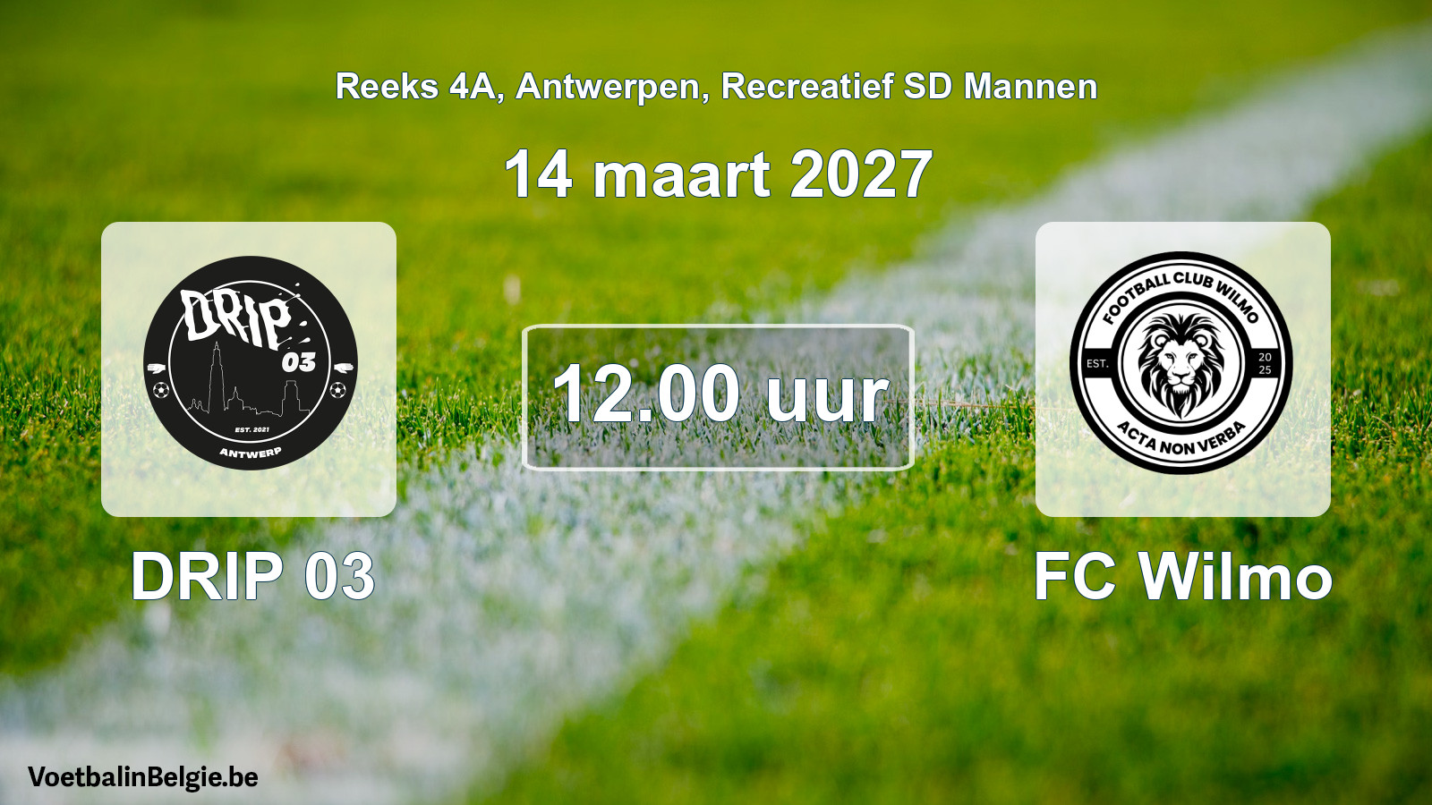Geplantes Spiel freizeit sd männer-Fußball: DRIP 03 - FC Wilmo (14 März 2027)