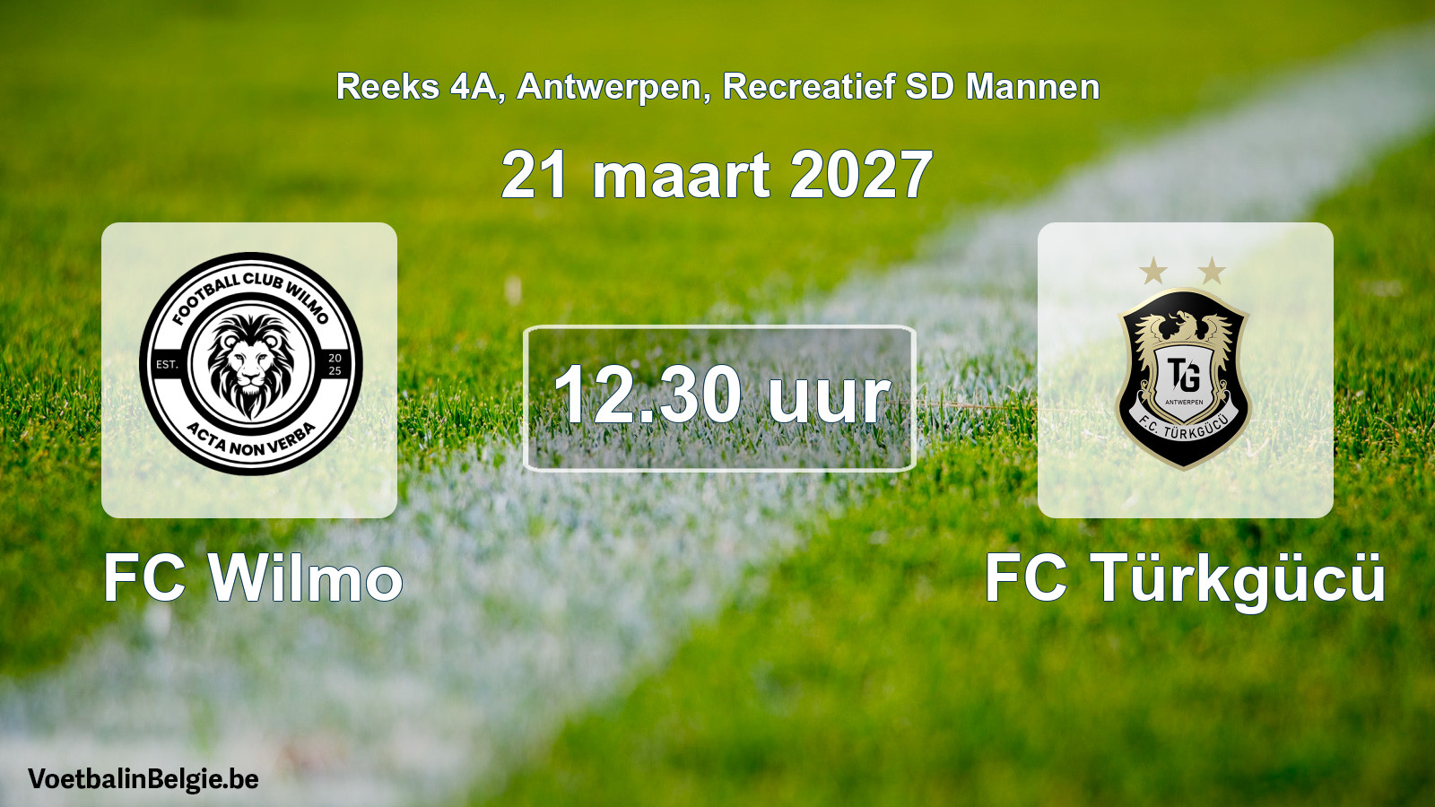 Scheduled match recreational sd men football: FC Wilmo - FC Türkgücü (21 March 2027)