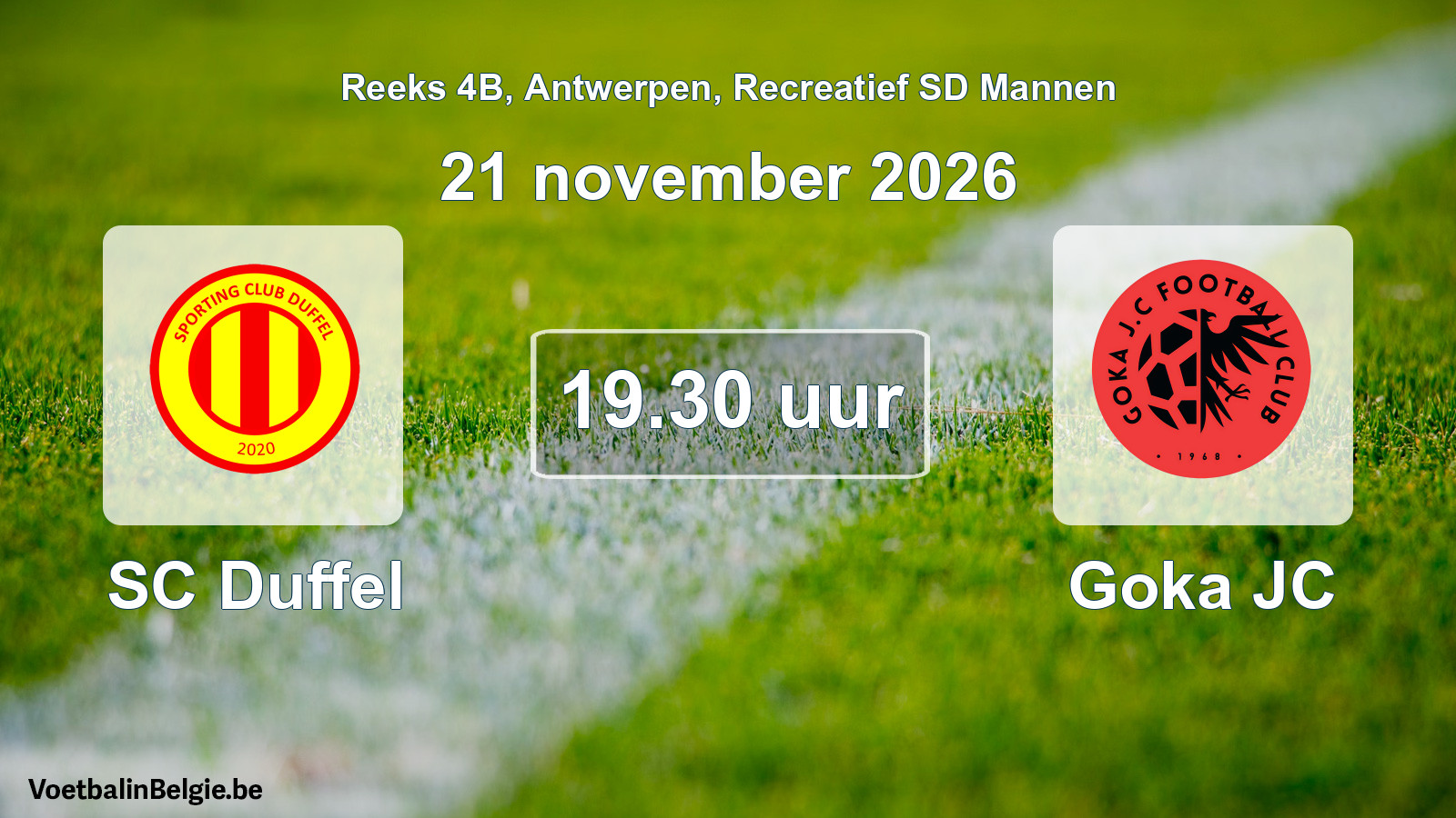 Geplantes Spiel freizeit sd männer-Fußball: SC Duffel - Goka JC (21 November 2026)