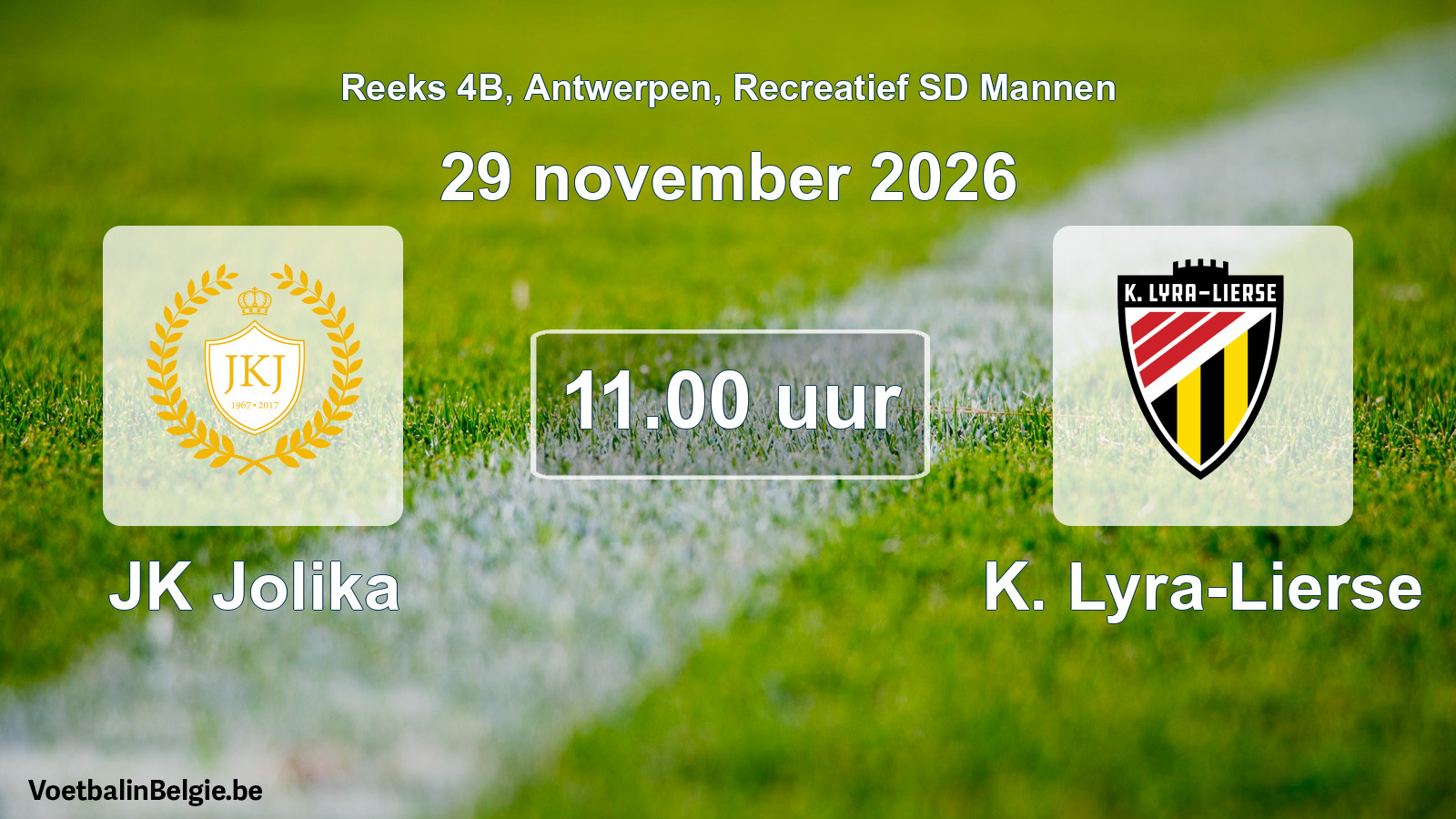 Geplantes Spiel freizeit sd männer-Fußball: JK Jolika - K. Lyra-Lierse (29 November 2026)