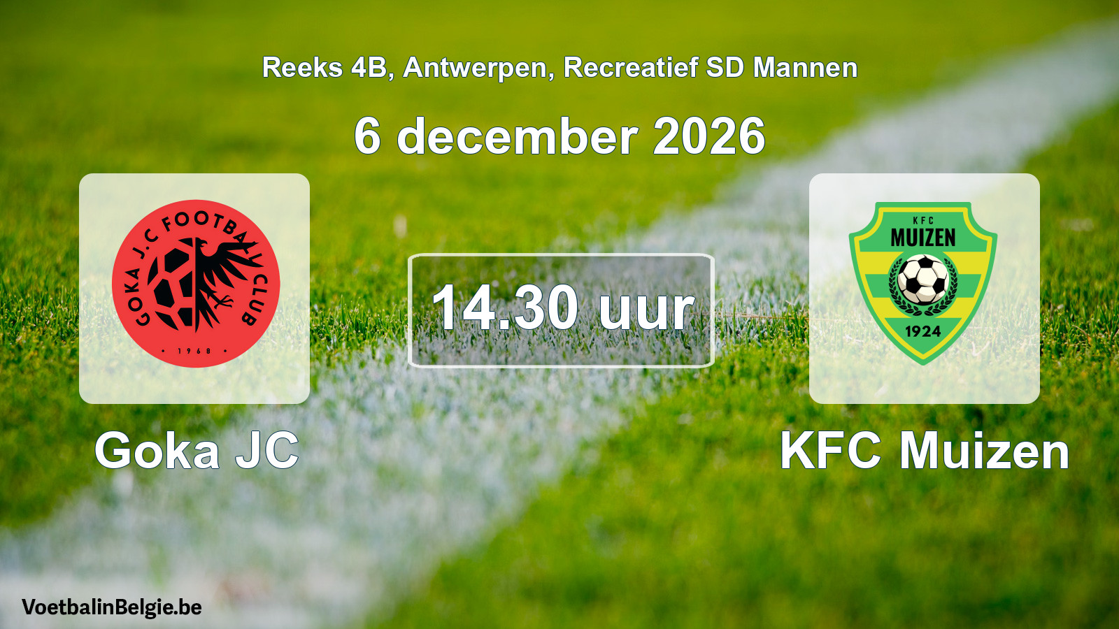 Geplantes Spiel freizeit sd männer-Fußball: Goka JC - KFC Muizen (6 Dezember 2026)