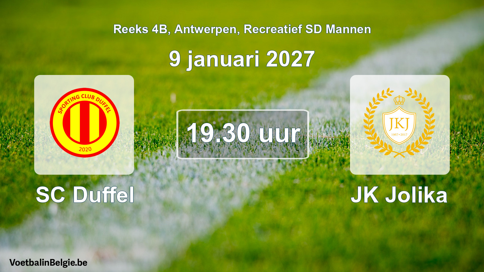 Geplantes Spiel freizeit sd männer-Fußball: SC Duffel - JK Jolika (9 Januar 2027)
