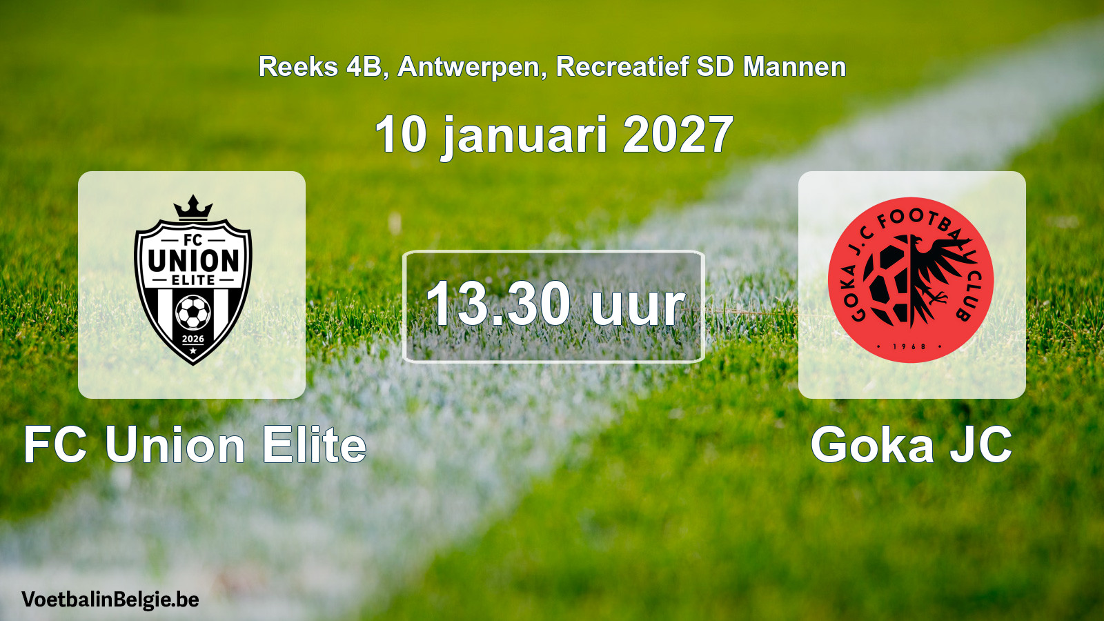 Scheduled match recreational sd men football: FC Union Elite - Goka JC (10 January 2027)