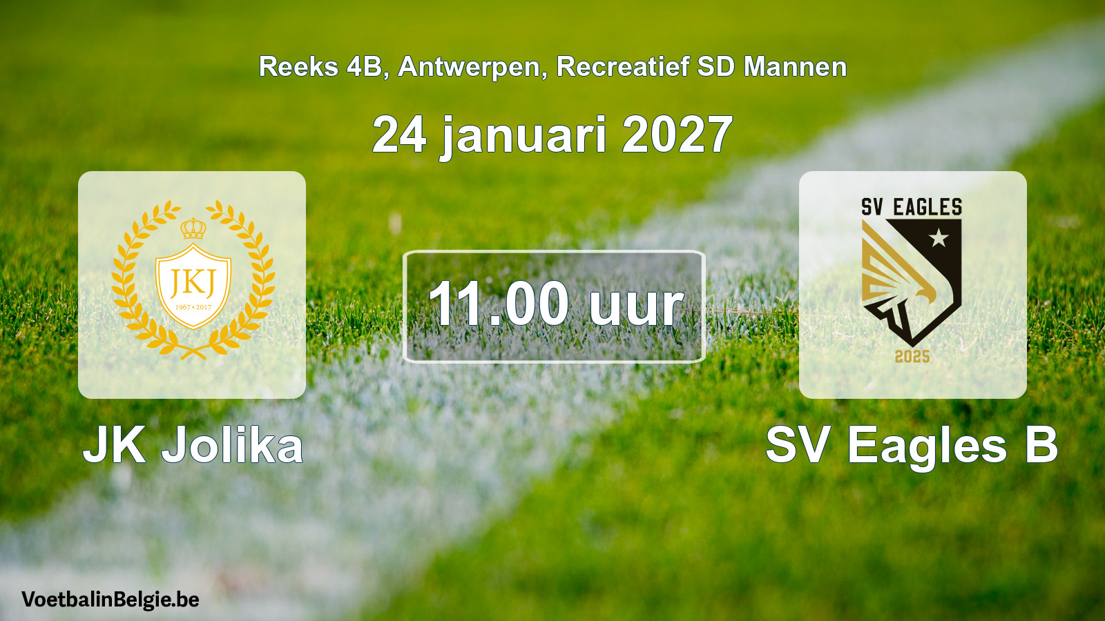 Scheduled match recreational sd men football: JK Jolika - SV Eagles B (24 January 2027)