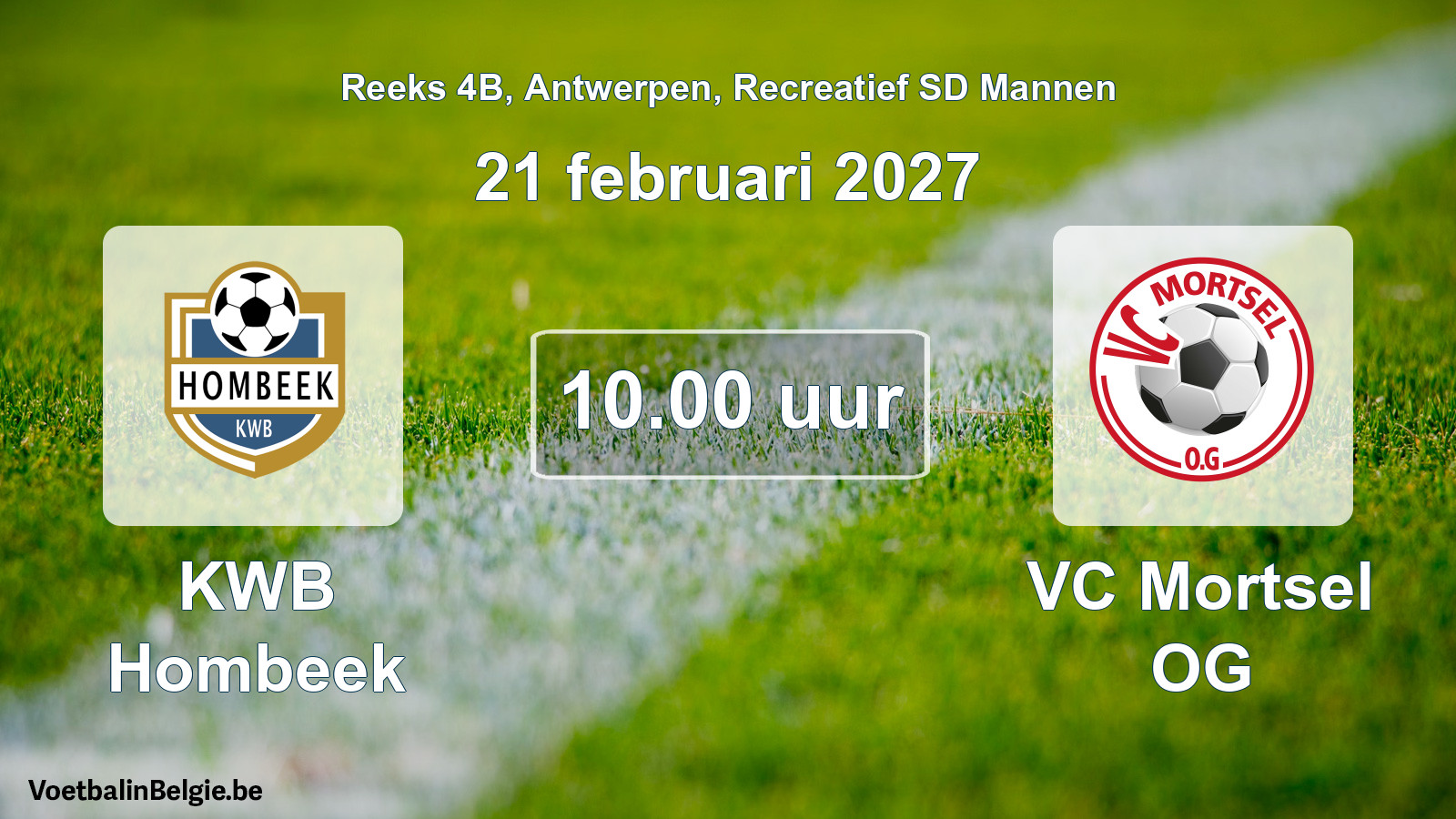 Scheduled match recreational sd men football: KWB Hombeek - VC Mortsel OG (21 February 2027)