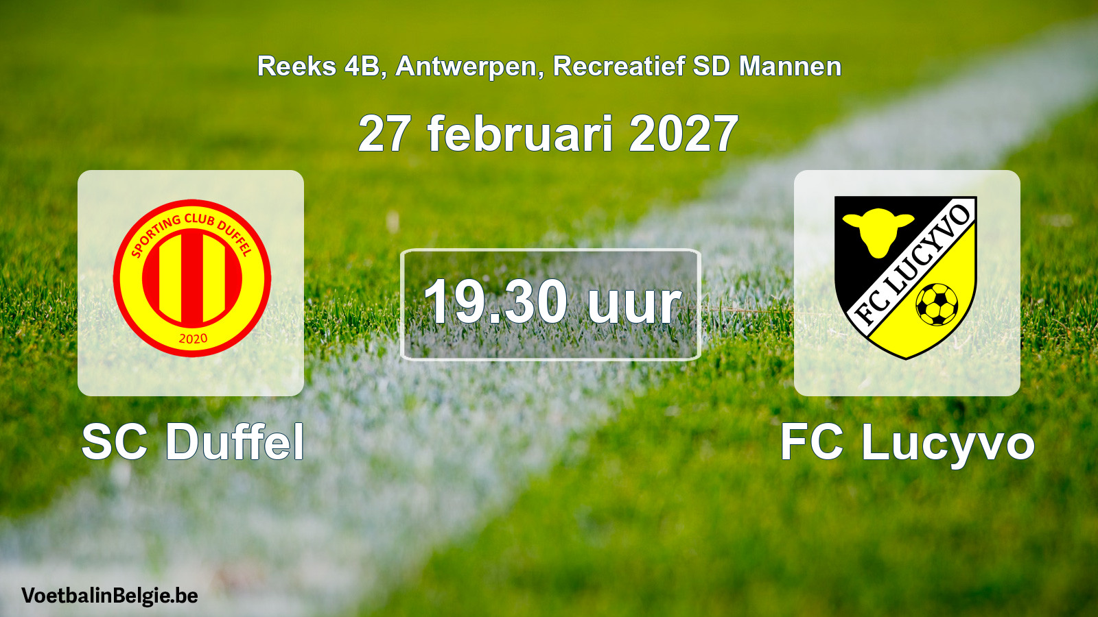 Geplantes Spiel freizeit sd männer-Fußball: SC Duffel - FC Lucyvo (27 Februar 2027)