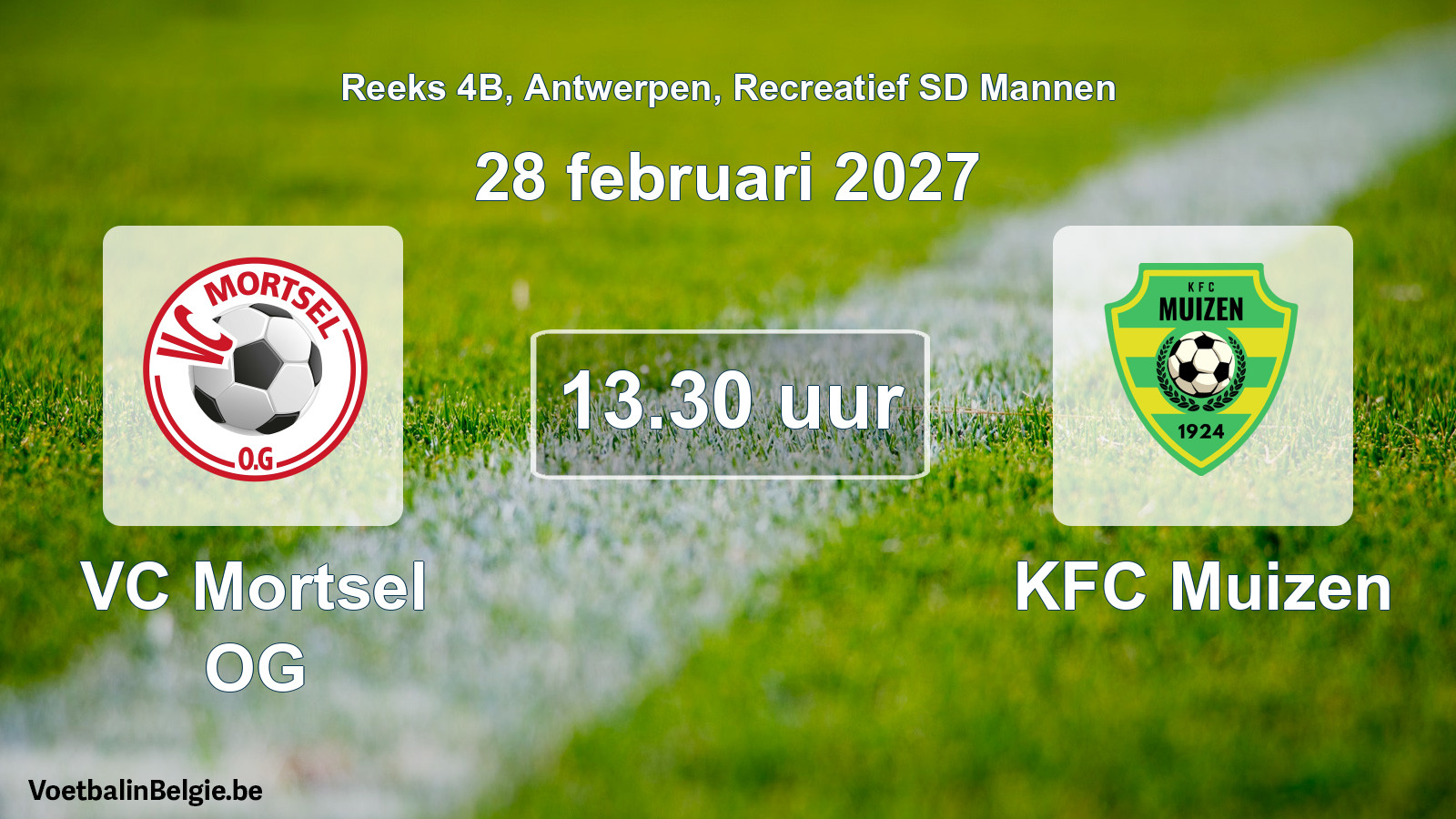 Geplantes Spiel freizeit sd männer-Fußball: VC Mortsel OG - KFC Muizen (28 Februar 2027)