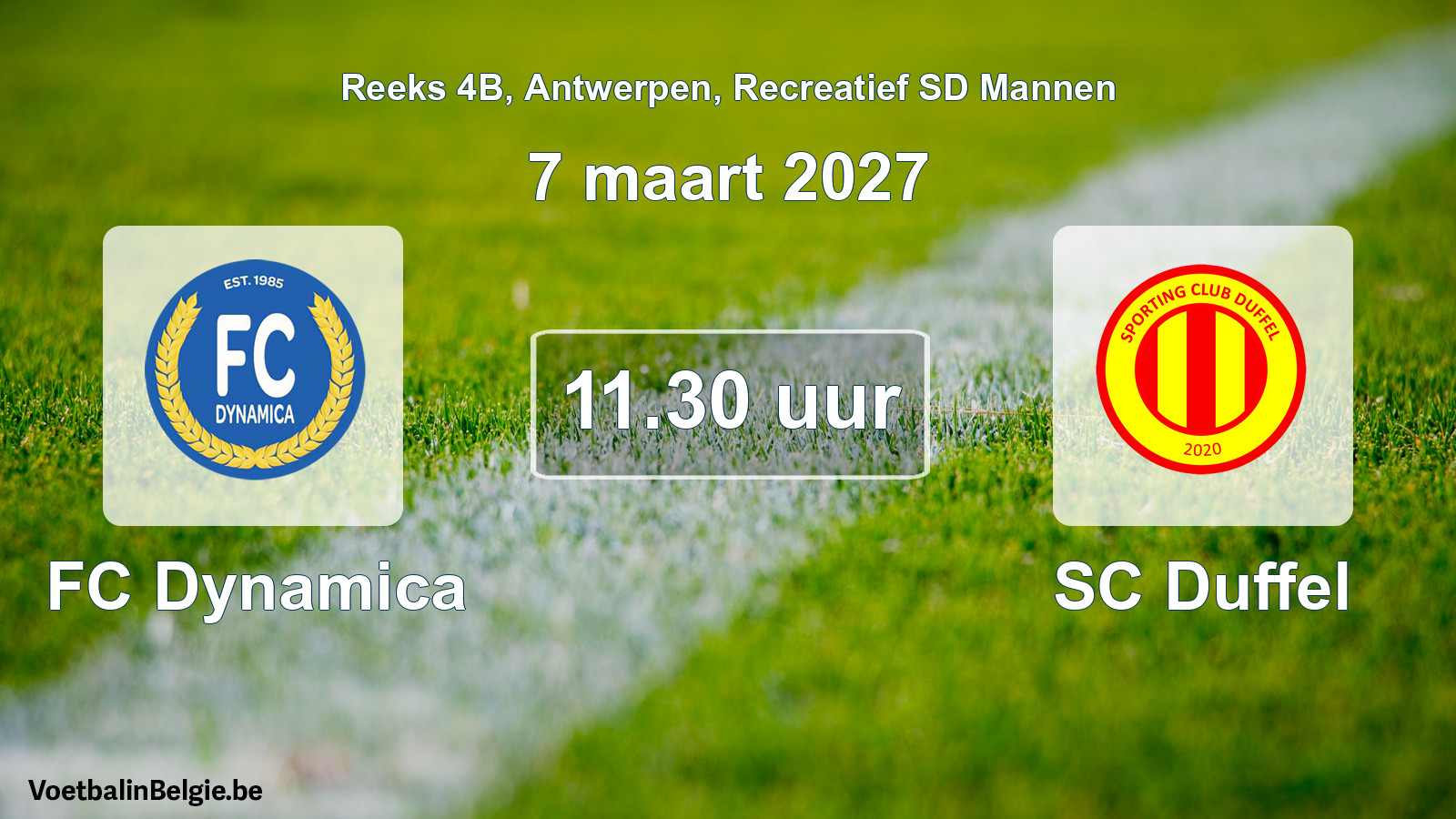 Geplantes Spiel freizeit sd männer-Fußball: FC Dynamica - SC Duffel (7 März 2027)