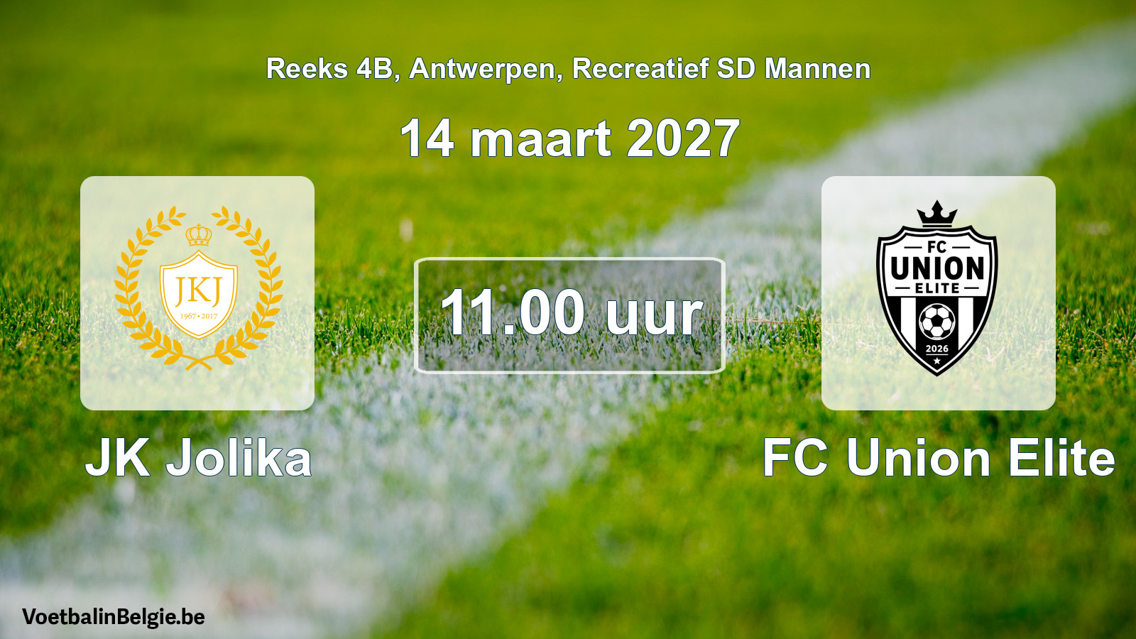 Scheduled match recreational sd men football: JK Jolika - FC Union Elite (14 March 2027)