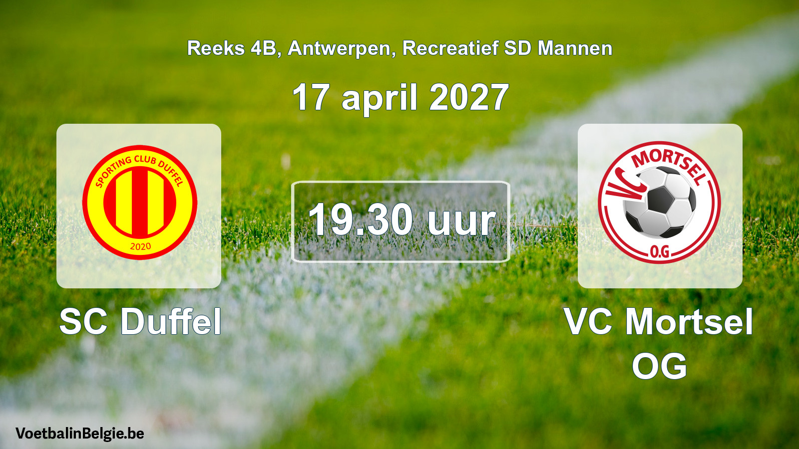 Geplantes Spiel freizeit sd männer-Fußball: SC Duffel - VC Mortsel OG (17 April 2027)
