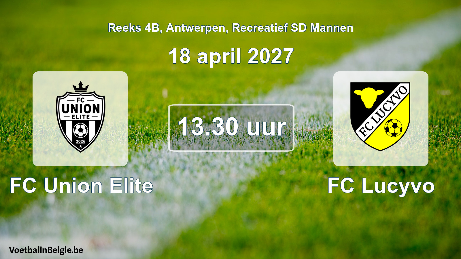 Scheduled match recreational sd men football: FC Union Elite - FC Lucyvo (18 April 2027)