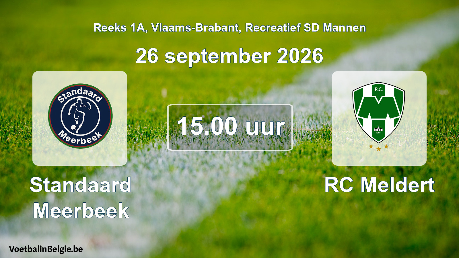 Scheduled match recreational sd men football: Standaard Meerbeek - RC Meldert (26 September 2026)