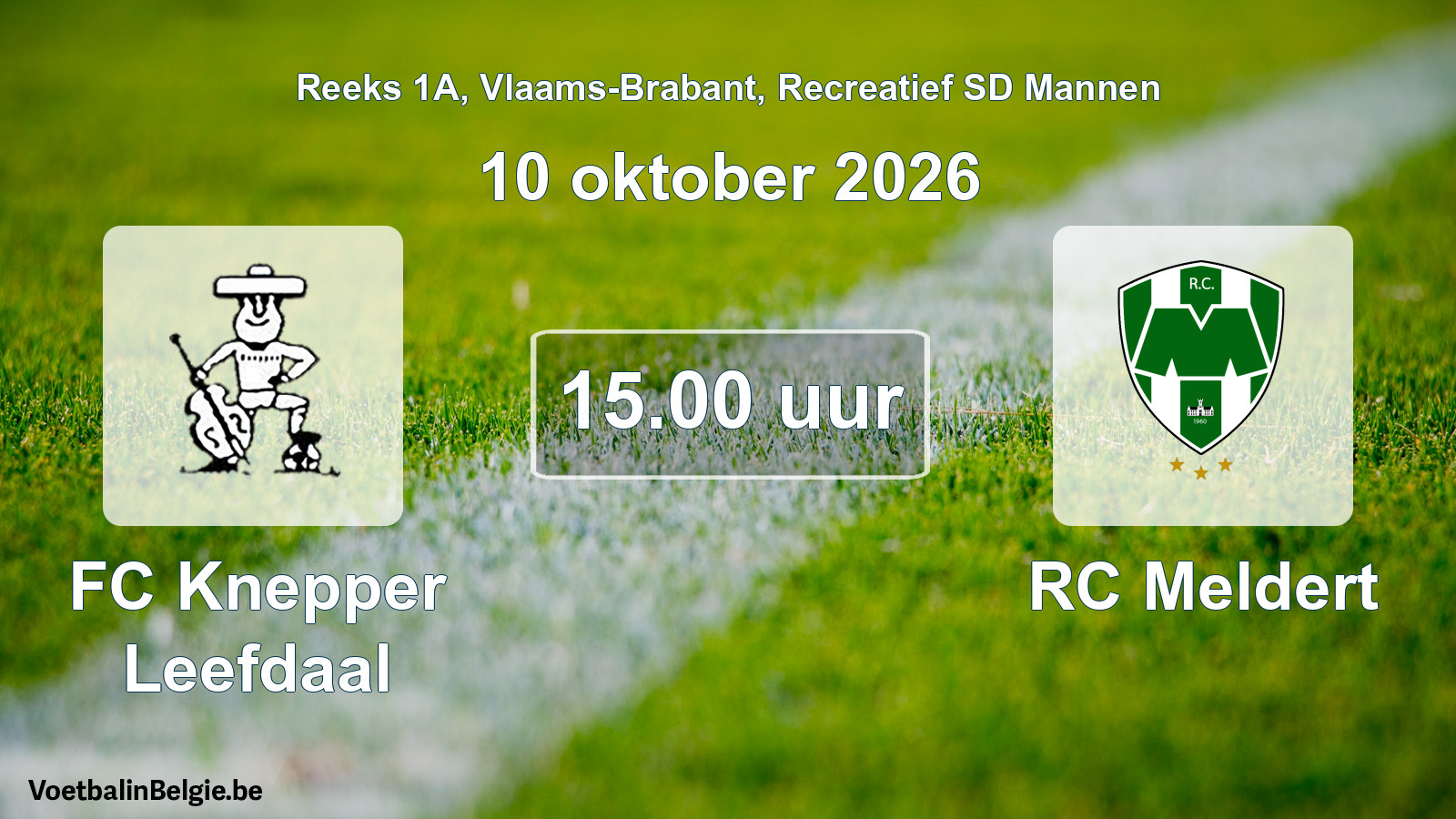 Scheduled match recreational sd men football: FC Knepper Leefdaal - RC Meldert (10 October 2026)