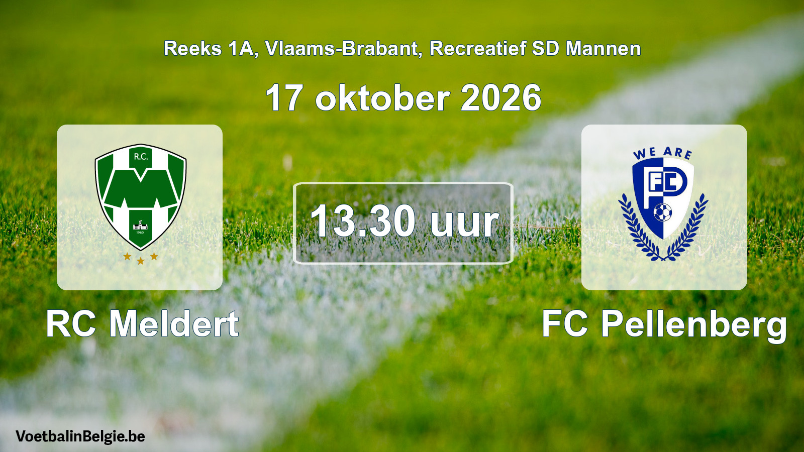 Scheduled match recreational sd men football: RC Meldert - FC Pellenberg (17 October 2026)