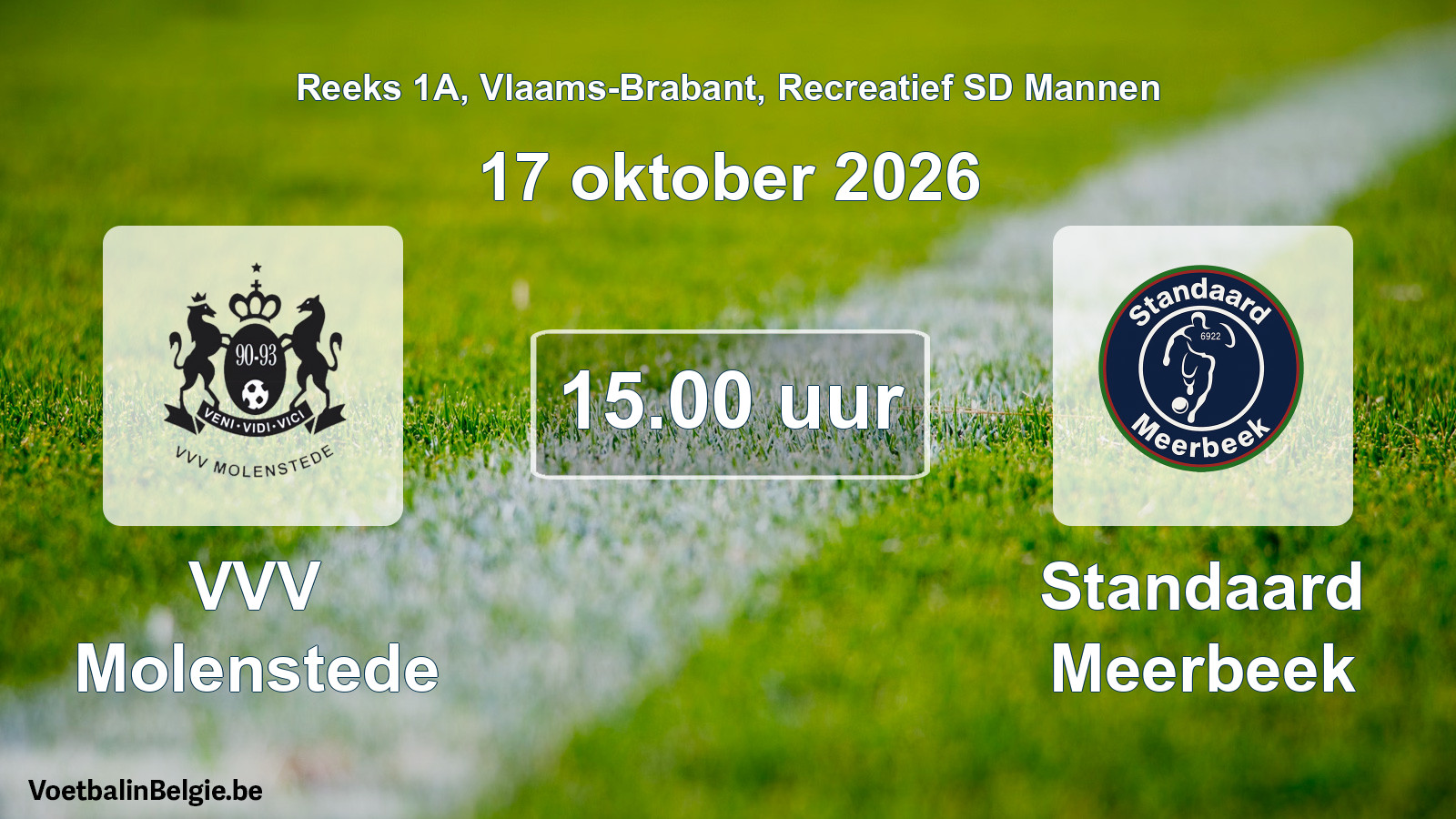 Scheduled match recreational sd men football: VVV Molenstede - Standaard Meerbeek (17 October 2026)