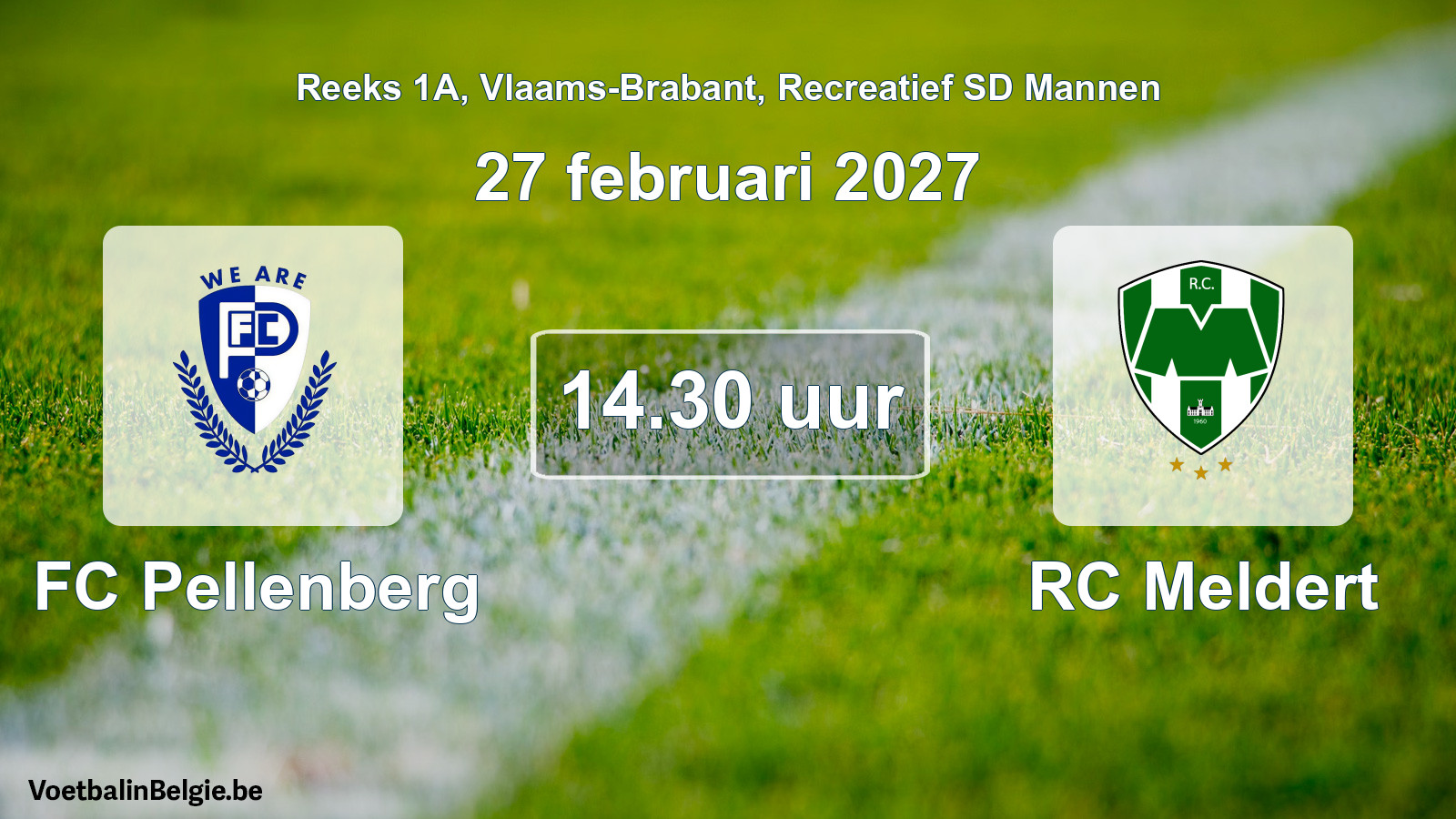 Scheduled match recreational sd men football: FC Pellenberg - RC Meldert (27 February 2027)