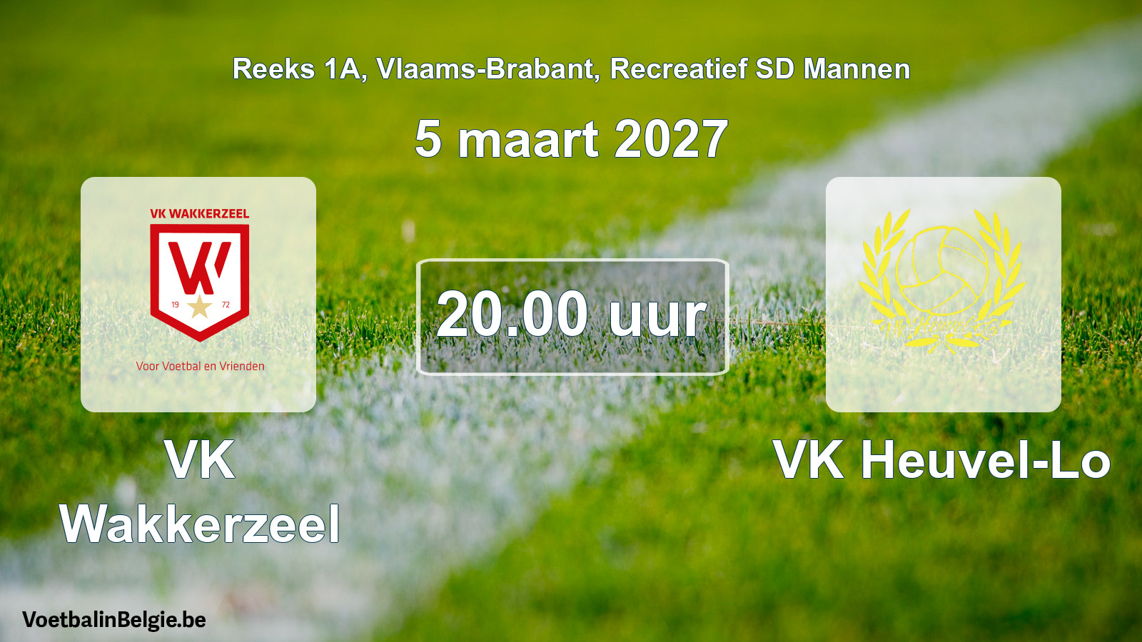 Scheduled match recreational sd men football: VK Wakkerzeel - VK Heuvel-Lo (5 March 2027)