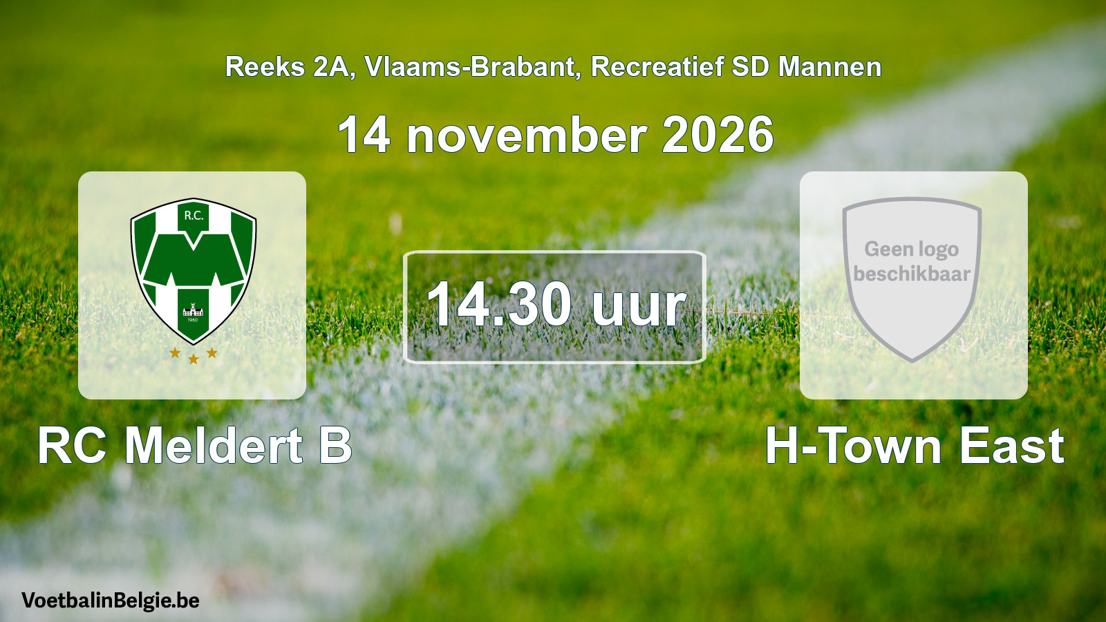 Scheduled match recreational sd men football: RC Meldert B - H-Town East (14 November 2026)