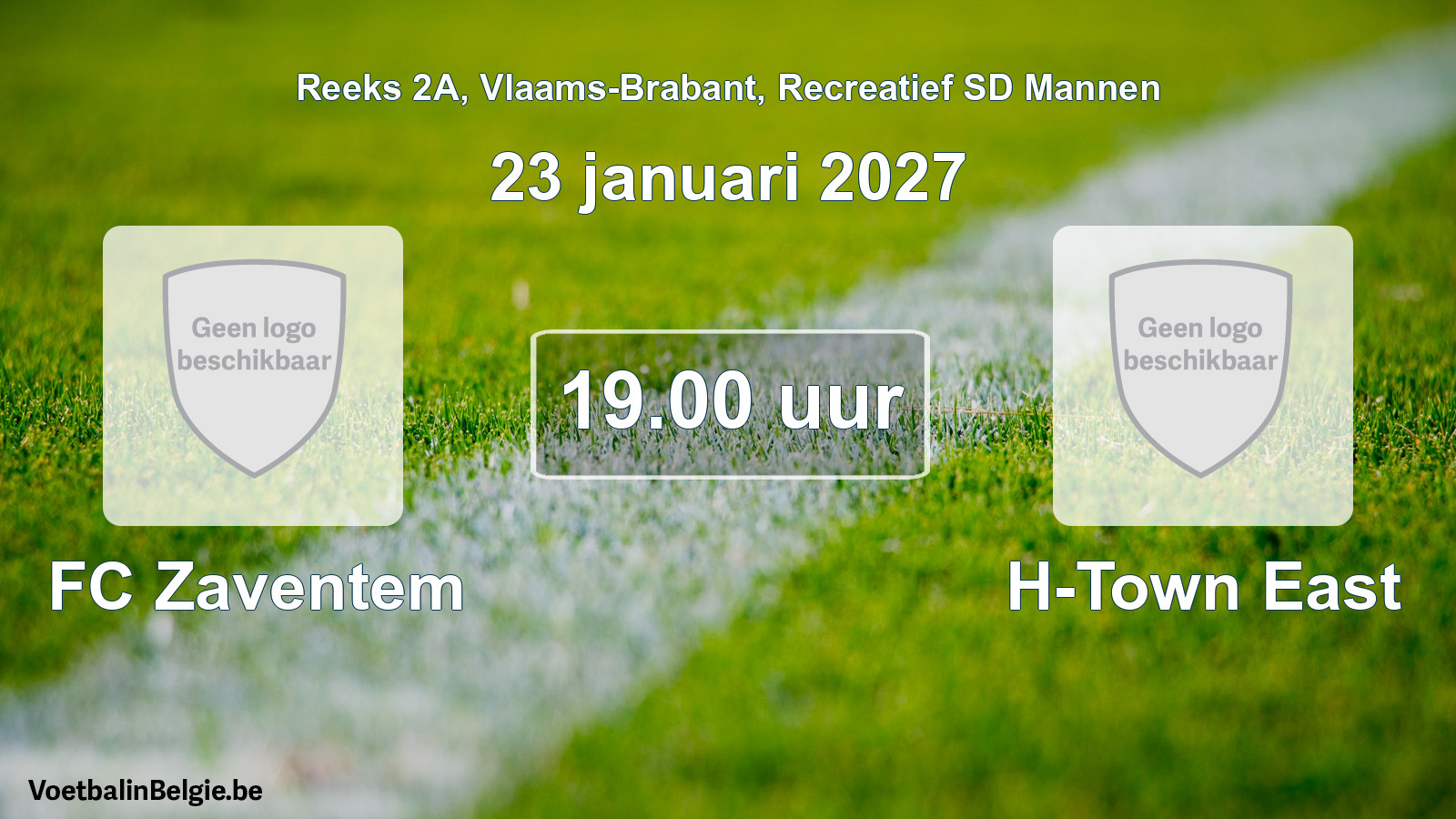 Scheduled match recreational sd men football: FC Zaventem - H-Town East (23 January 2027)