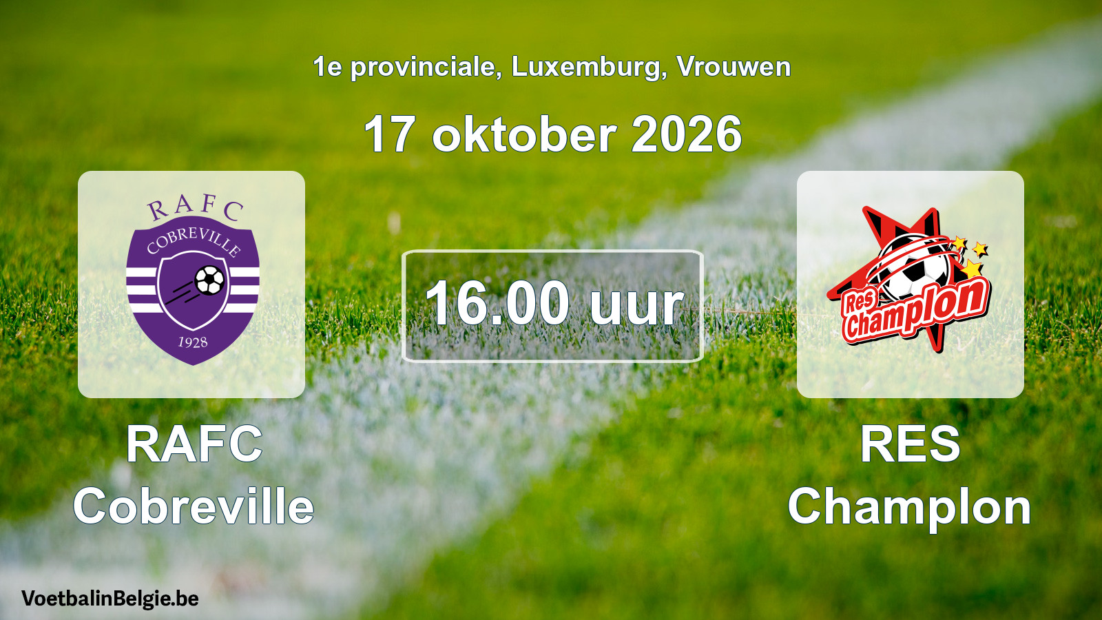 Geplantes Spiel frauen-Fußball: RAFC Cobreville - RES Champlon (17 Oktober 2026)