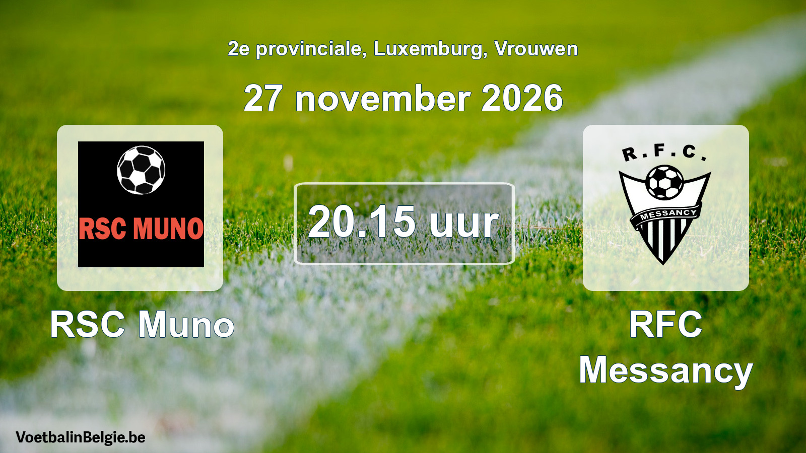 Scheduled match women football: RSC Muno - RFC Messancy (27 November 2026)