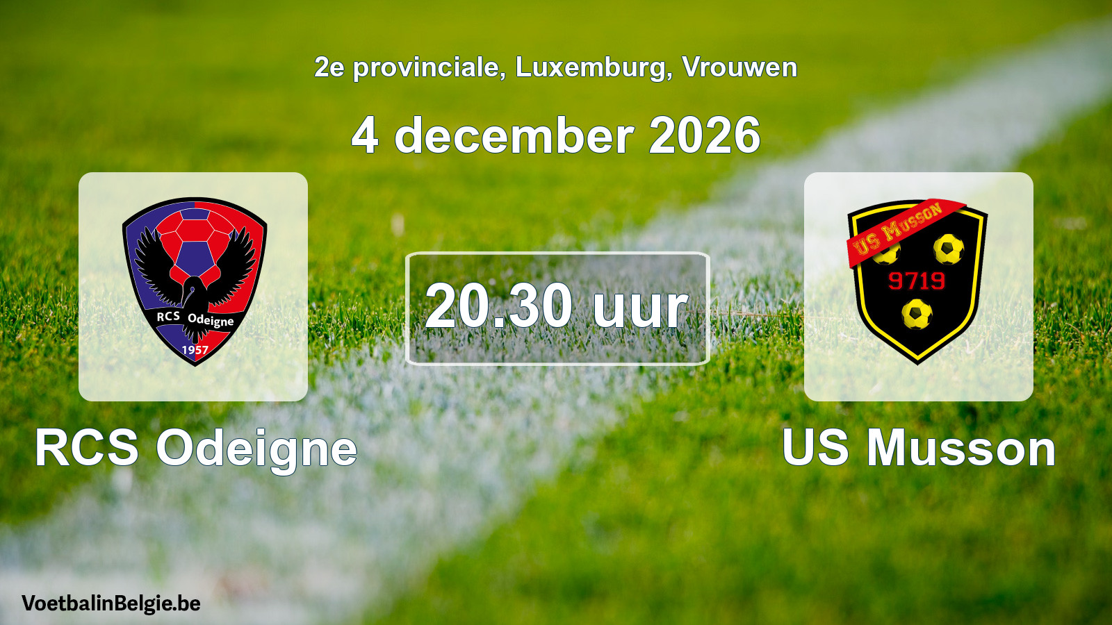 Scheduled match women football: RCS Odeigne - US Musson (4 December 2026)