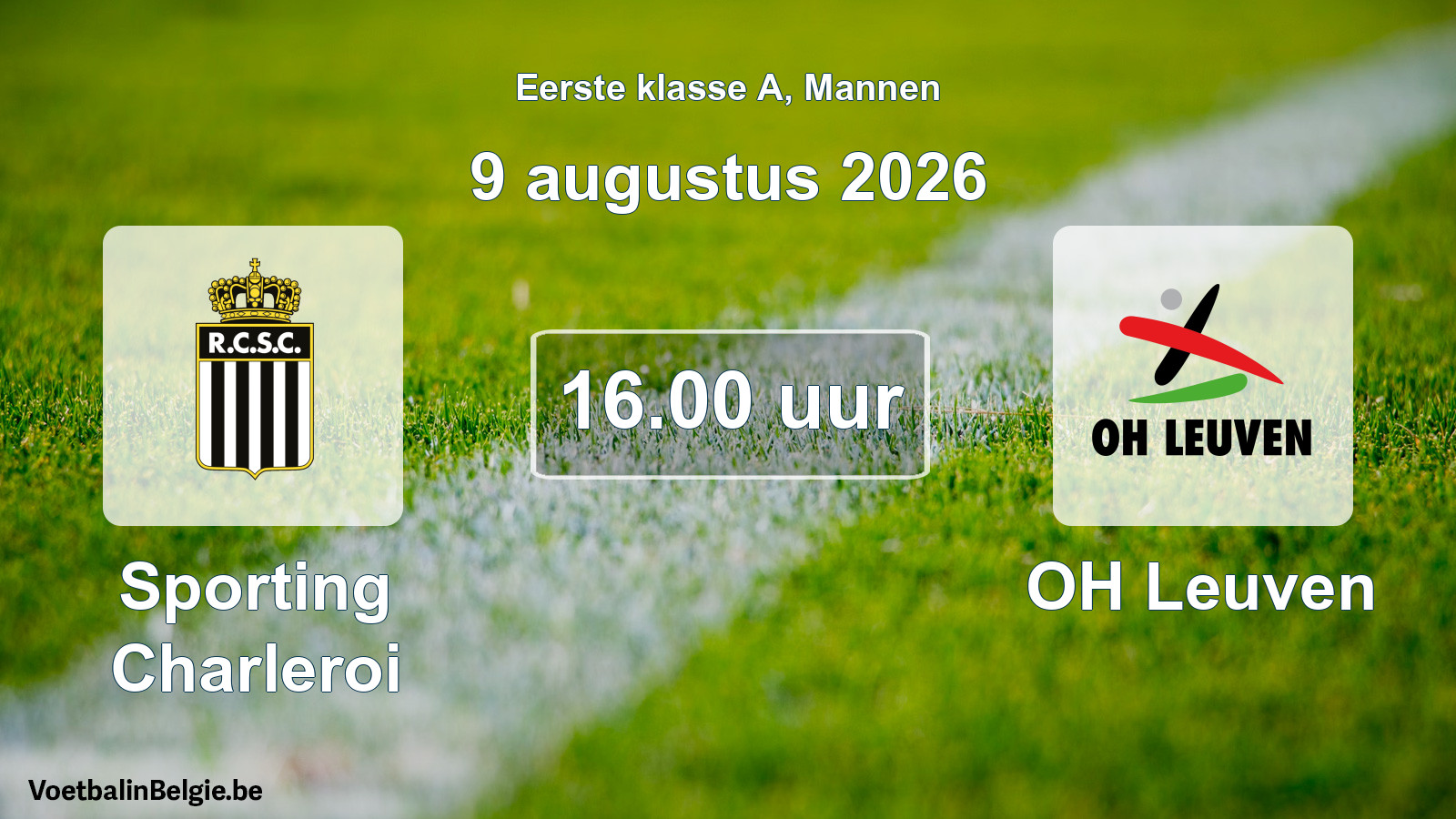Geplantes Spiel männer-Fußball: Sporting Charleroi - OH Leuven (9 August 2026)