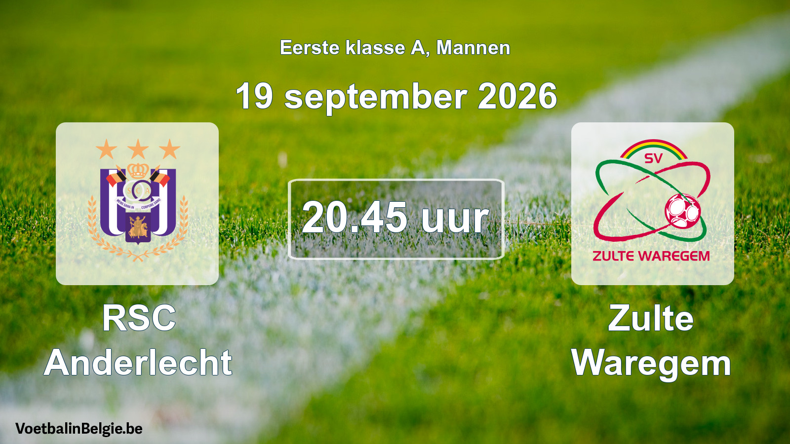 Geplantes Spiel männer-Fußball: RSC Anderlecht - Zulte Waregem (19 September 2026)