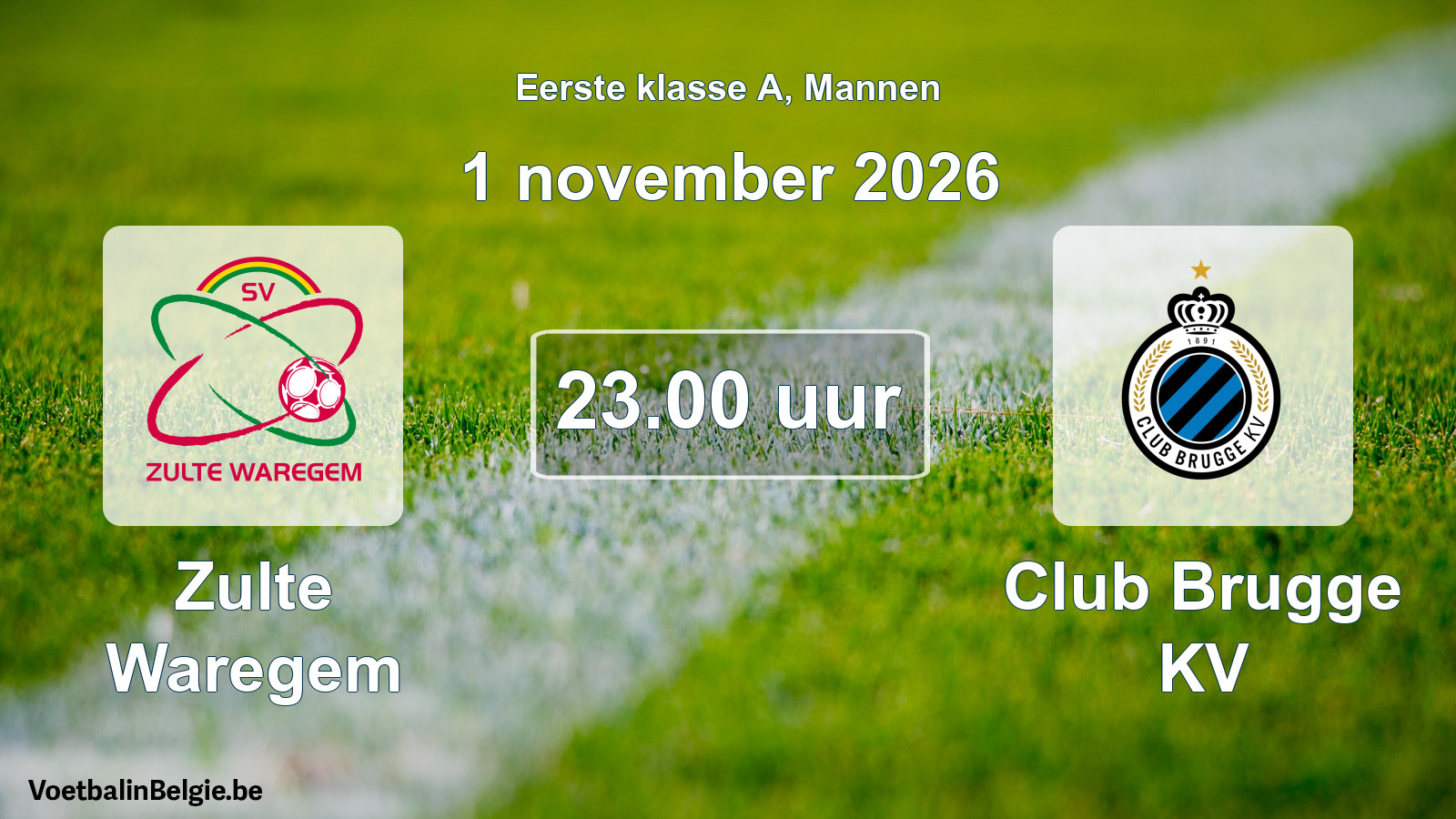 Geplantes Spiel männer-Fußball: Zulte Waregem - Club Brugge KV (1 November 2026)