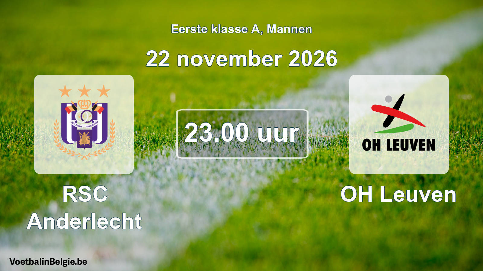 Geplantes Spiel männer-Fußball: RSC Anderlecht - OH Leuven (22 November 2026)