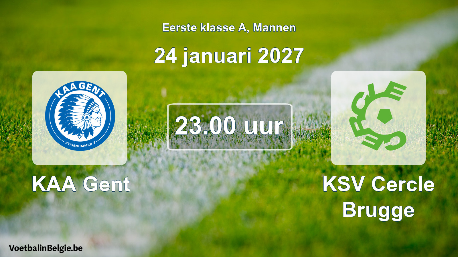 Geplantes Spiel männer-Fußball: KAA Gent - KSV Cercle Brugge (24 Januar 2027)