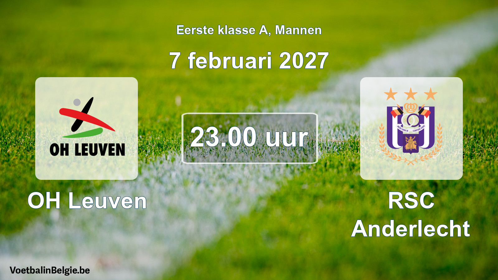 Geplantes Spiel männer-Fußball: OH Leuven - RSC Anderlecht (7 Februar 2027)