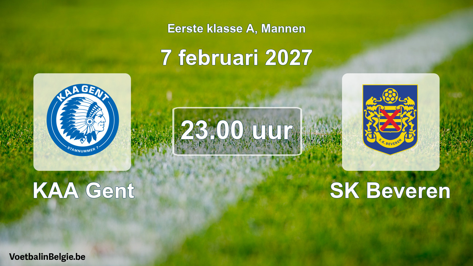 Geplantes Spiel männer-Fußball: KAA Gent - SK Beveren (7 Februar 2027)