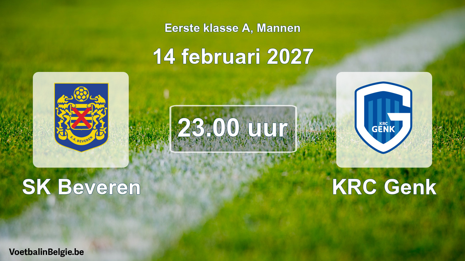 Match prévu football hommes: SK Beveren - KRC Genk (14 février 2027)