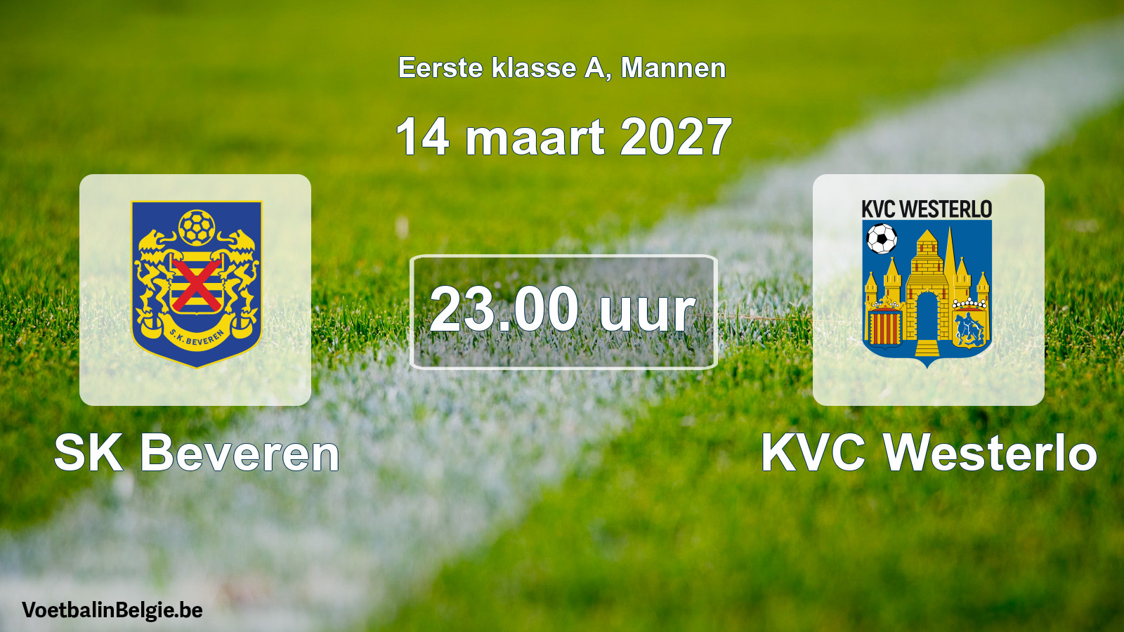 Match prévu football hommes: SK Beveren - KVC Westerlo (14 mars 2027)