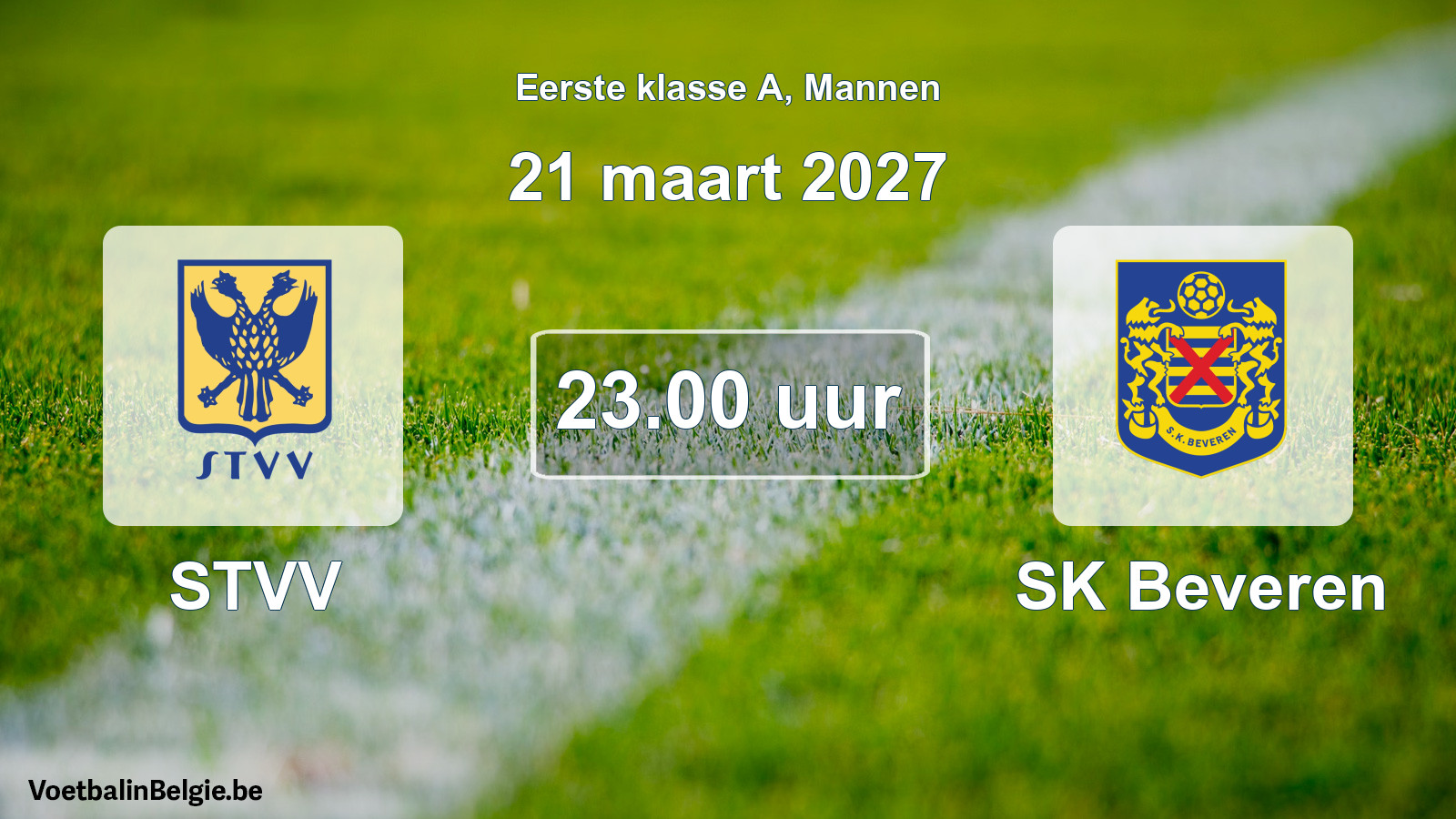 Match prévu football hommes: STVV - SK Beveren (21 mars 2027)