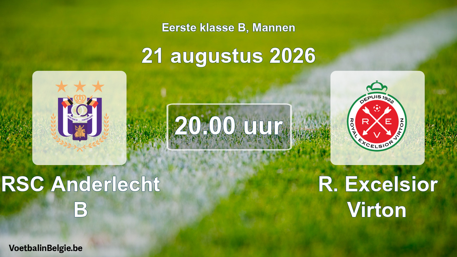 Geplantes Spiel männer-Fußball: RSC Anderlecht B - R. Excelsior Virton (21 August 2026)