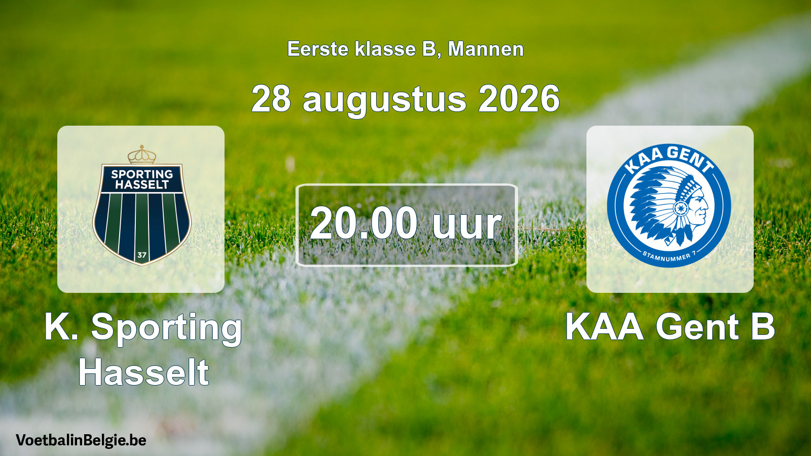 Geplantes Spiel männer-Fußball: K. Sporting Hasselt - KAA Gent B (28 August 2026)