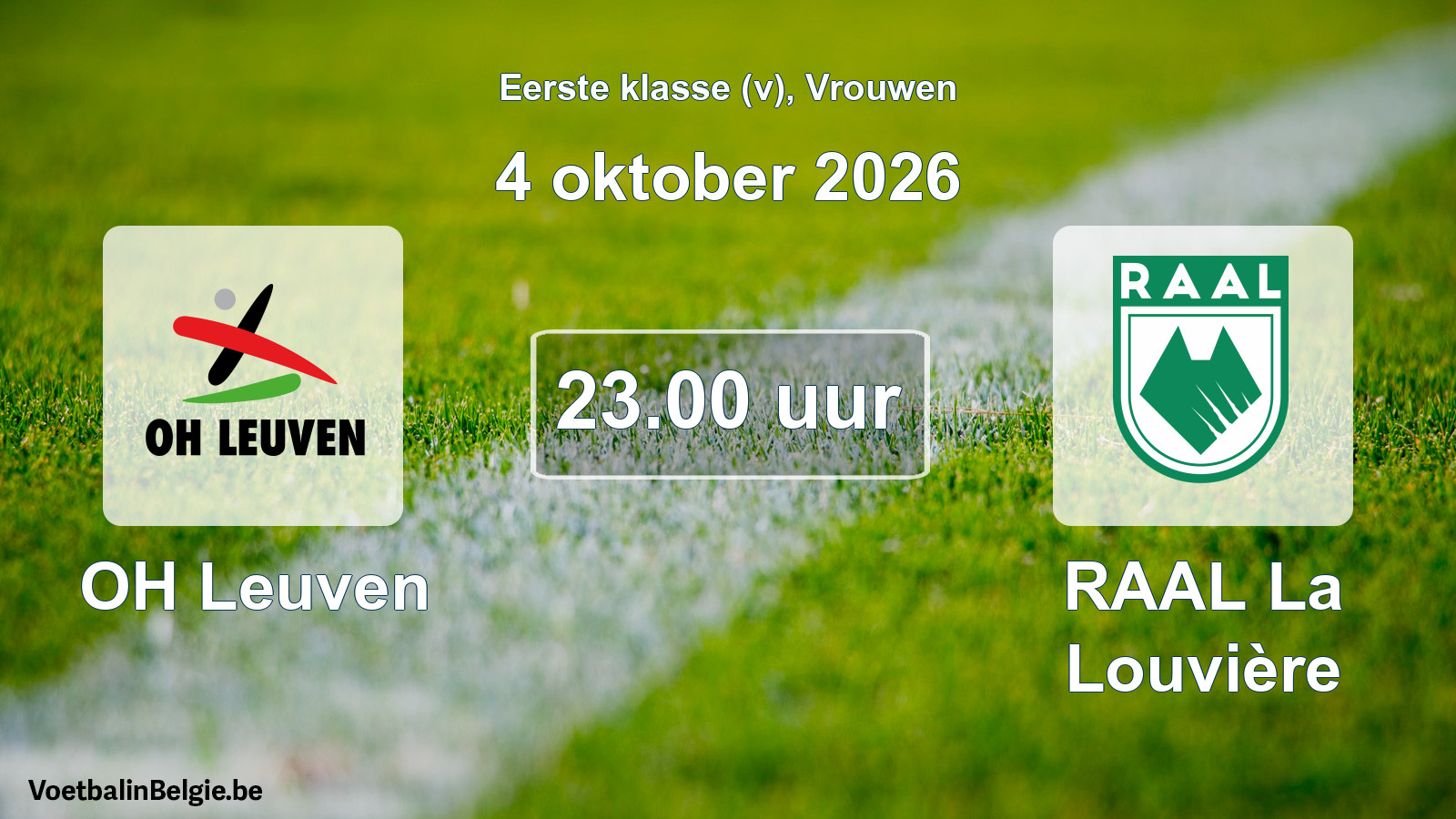 Match prévu football femmes: OH Leuven - RAAL La Louvière (4 octobre 2026)