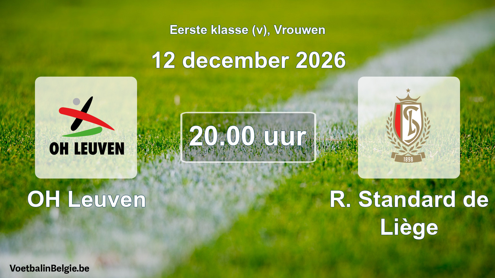 Match prévu football femmes: OH Leuven - R. Standard de Liège (12 décembre 2026)