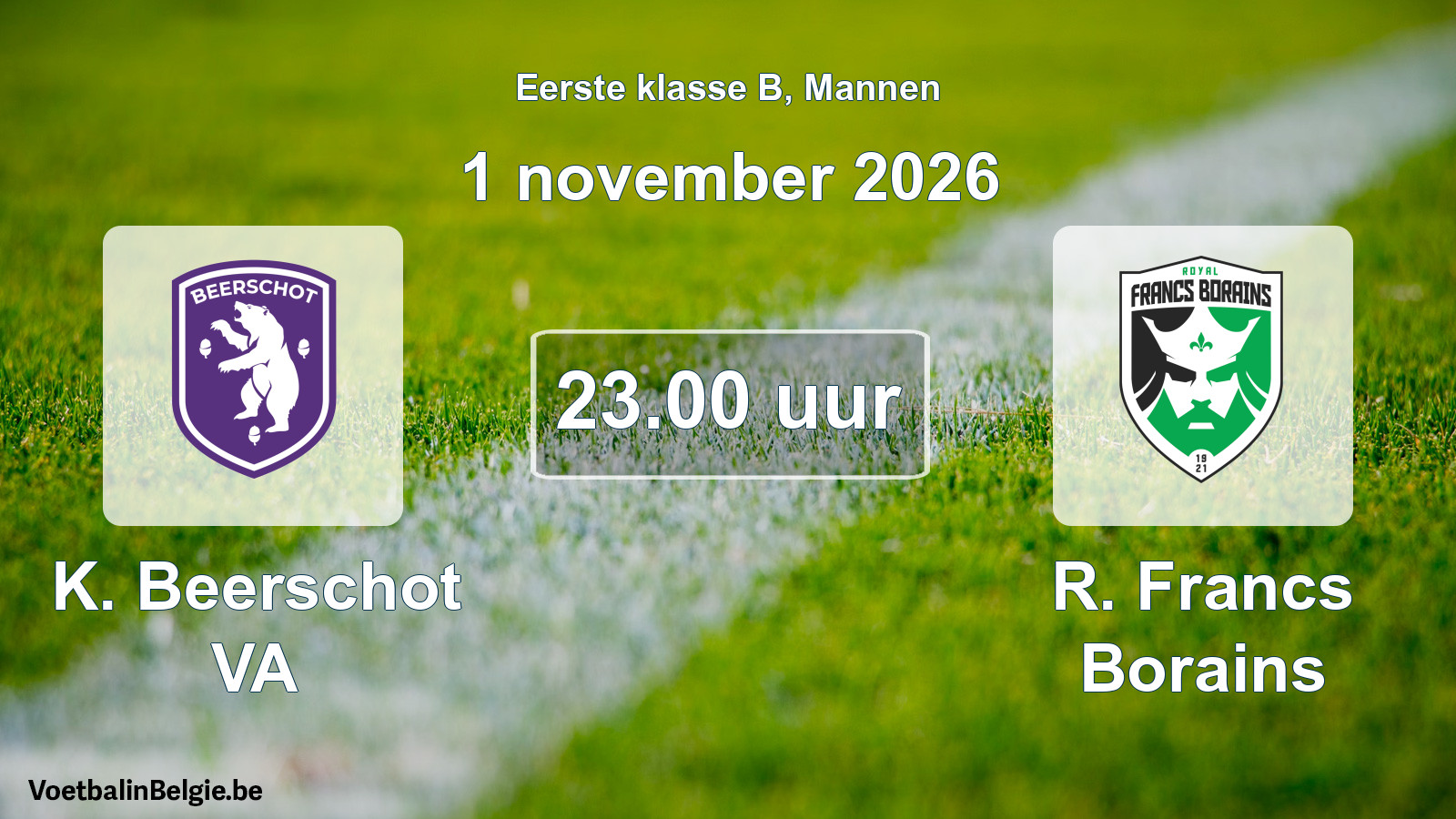 Geplande wedstrijd mannenvoetbal: K. Beerschot VA - R. Francs Borains (1 november 2026)