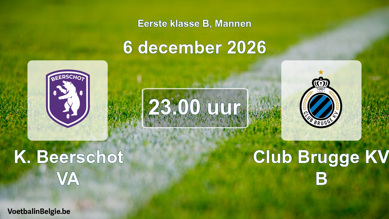 Geplande wedstrijd mannenvoetbal: K. Beerschot VA - Club Brugge KV B (6 december 2026)