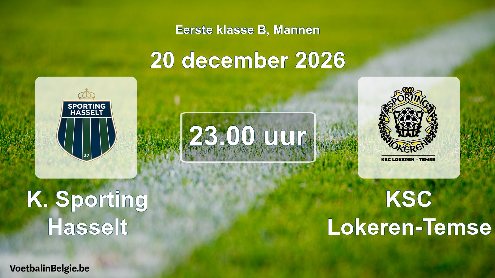 Geplande wedstrijd mannenvoetbal: K. Sporting Hasselt - KSC Lokeren-Temse (20 december 2026)