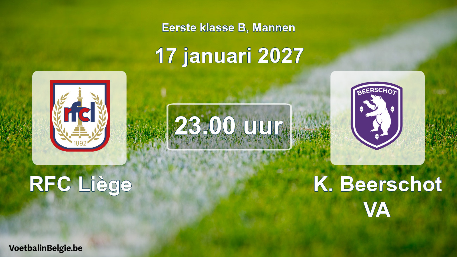 Geplande wedstrijd mannenvoetbal: RFC Liège - K. Beerschot VA (17 januari 2027)