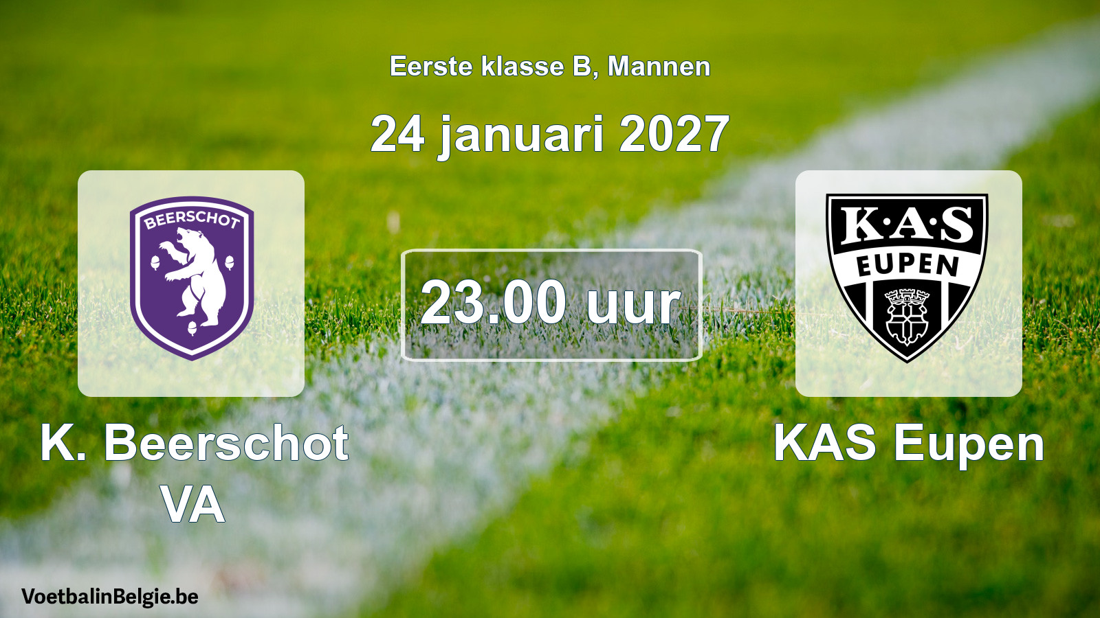Geplande wedstrijd mannenvoetbal: K. Beerschot VA - KAS Eupen (24 januari 2027)