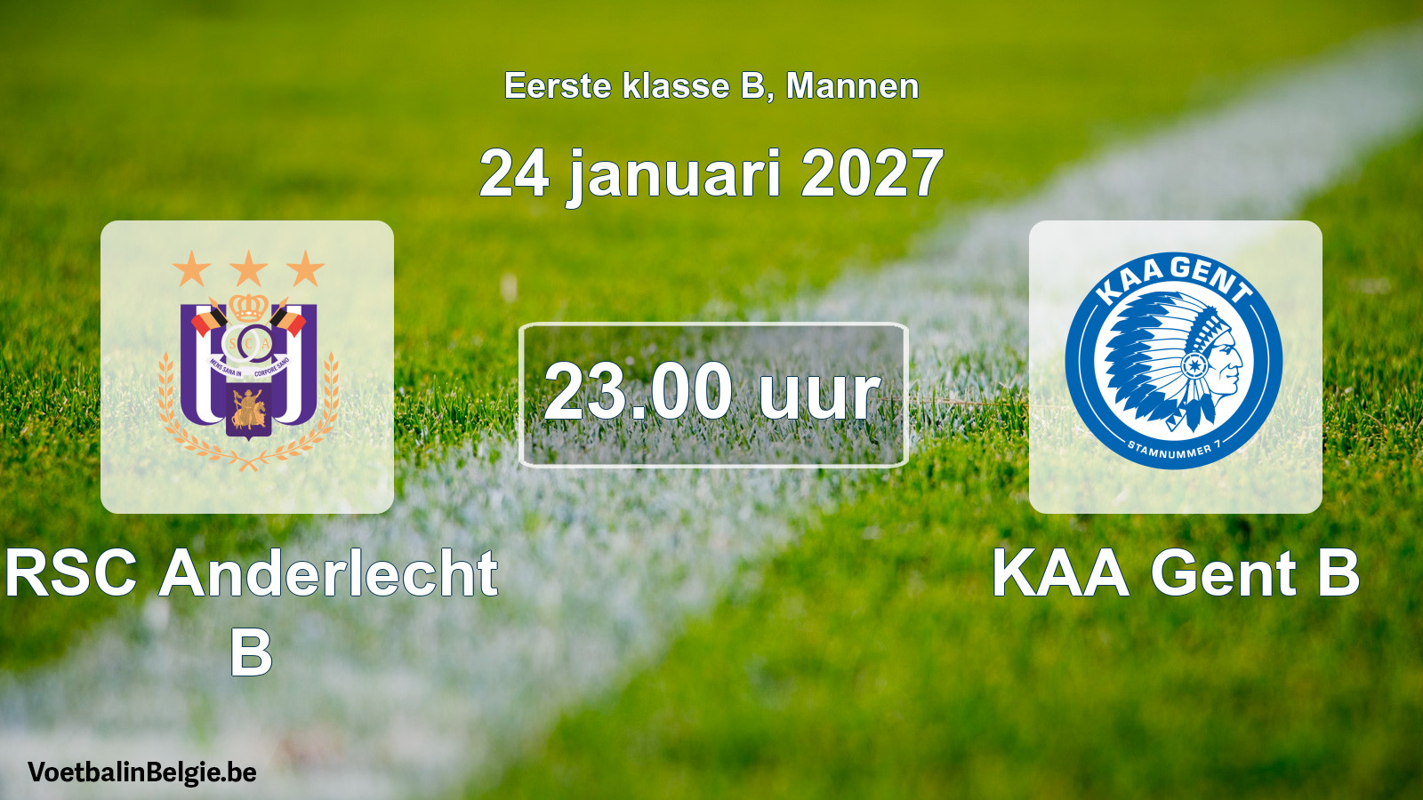 Geplande wedstrijd mannenvoetbal: RSC Anderlecht B - KAA Gent B (24 januari 2027)