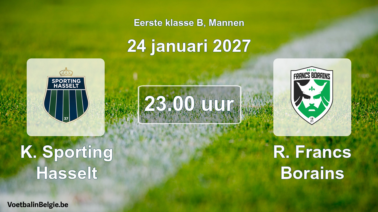 Geplande wedstrijd mannenvoetbal: K. Sporting Hasselt - R. Francs Borains (24 januari 2027)