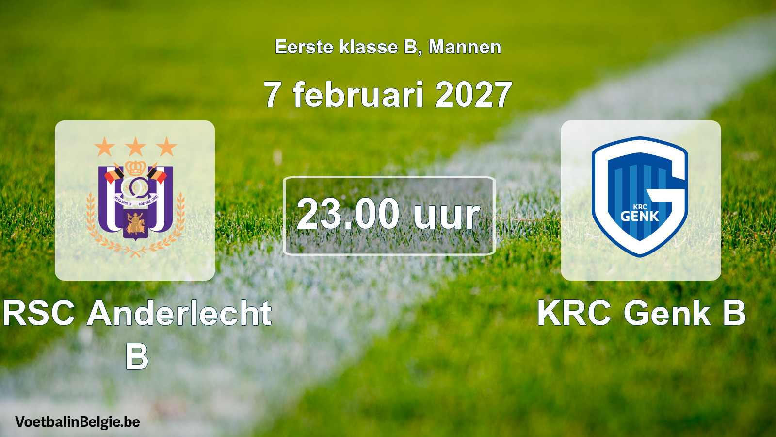 Geplande wedstrijd mannenvoetbal: RSC Anderlecht B - KRC Genk B (7 februari 2027)